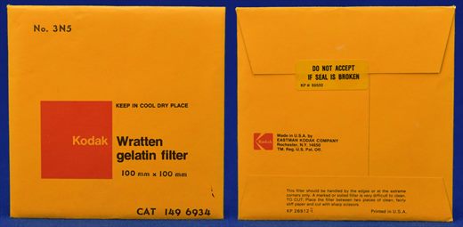 Kodak Wratten gelatin filter No.3N5 CAT 149 6934