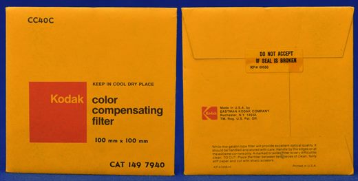 Kodak Color compensating filter No.CC40C CAT 149 7940
