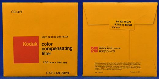 Kodak Color compensating filter No.CC30Y CAT 149 8179