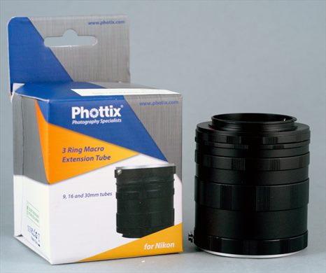 Phottix 3 ring macro extension tube for Nikon