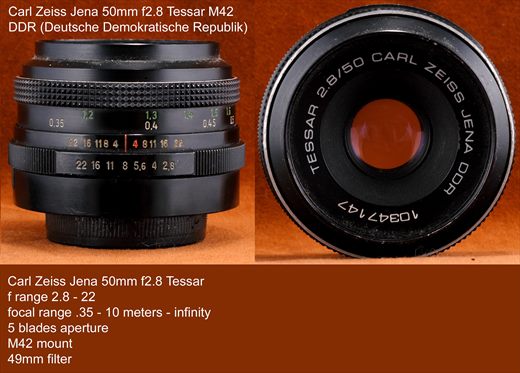 Carl Zeiss Jena 50mm f2.8 Tessar