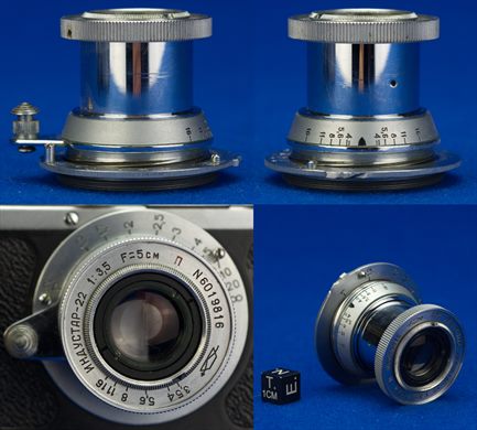 Industar-22 55mm f3,5 Collapsible lens M39 mount KMZ 6019816
