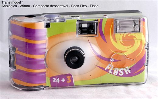 Sem marca Camara descartavel 35mm transparente Modelo 1 com Flash
