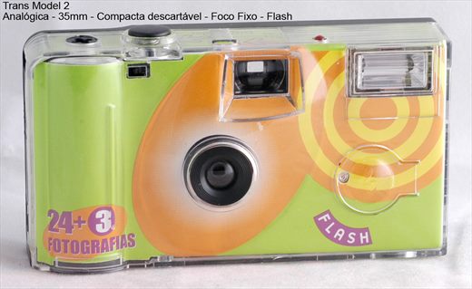 Sem marca Camara descartavel 35mm transparente Modelo 2 com Flash