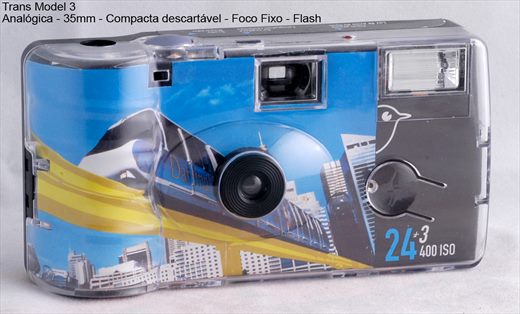Sem marca Camara descartavel 35mm transparente Modelo 3 com Flash