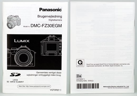 Panasonic Lumix DMC-FZ30EGM VQT0R97-1 F0705Hy1095