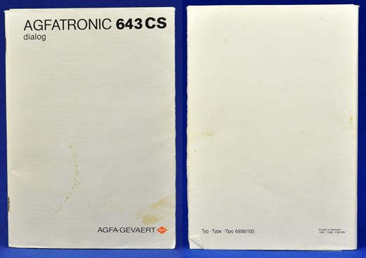 Agfatronic 643CS Dialog (Manual)