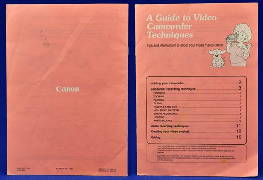 Canon A Guide to Video Camcorder Techniques