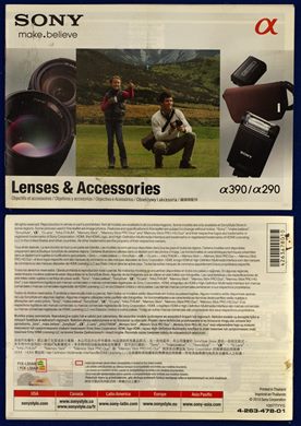Sony A390 - A290 Lenses and Accessories 4-263-478-01