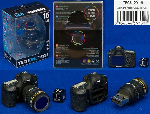 Tech One Tech TEC5129-16 Pen USB 16GB em forma de camara