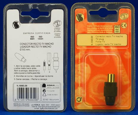 Conector recto TV macho N.6560.09