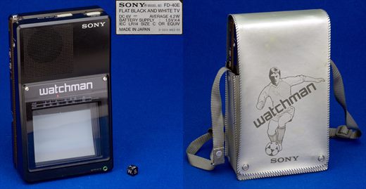 Sony Watchman FD-40E Flat Black and White TV
