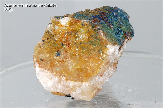 Azurite em matriz de Calcite