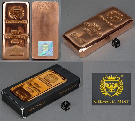 Cobre puro 1Kg - Germania Mint