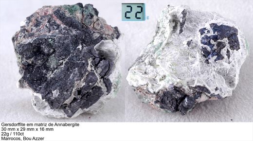Gersdorffite em matriz de Annabergite