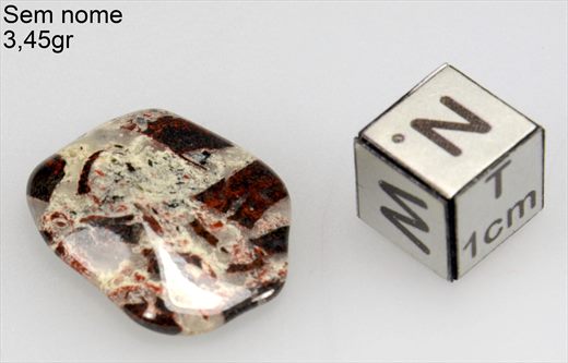 Quartzo com jaspe vermelho 3,45gr