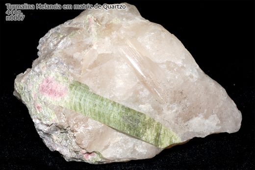 Turmalina melancia em matriz de quartzo n0007