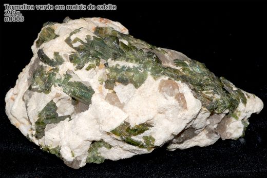 Turmalina verde em matriz de calcite n0003