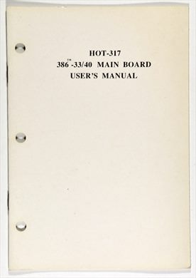 HOT-317 386-33-40 main board user's manual