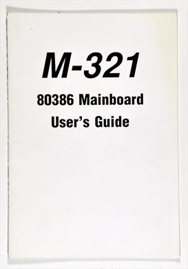M-321 80386 mainboard user's guide