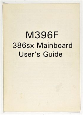 M396F 386sx Mainboard user's guide