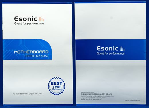 Esonic Motherboard user's manual for H55 H61 H81 chipset LGA 115X