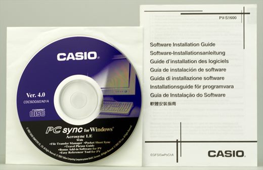 Casio PC sync for Windows Acrosyc LE Ver.4.0 PV-S1600