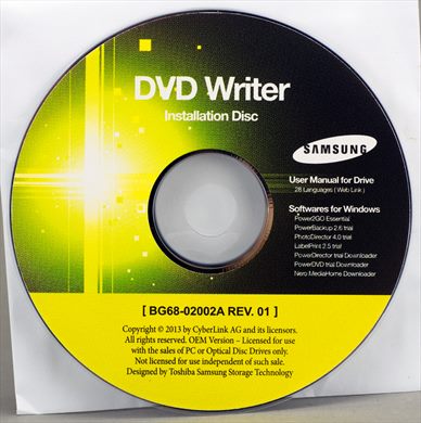 Samsung DVD Writer Installation Disc BG68-02002A Rev.01 2013
