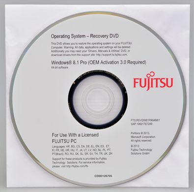 Fujitsu Windows 8.1 Pro 64-bit Recovery DVD CD9D126705