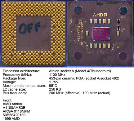AMD Athlon 1100 - A1100AMS3B ARGA 0116MPM 1999