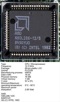 AMD N80L286-12 S 849AYUO