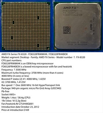 AMD FX-Series FX-8320 - FD8320FRW8KHK FA 1406PGS Malaysia