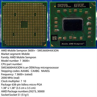 AMD Mobile Sempron 3600Plus - SMS3600HAX3DN CAABG 0746FPBW Malaysia