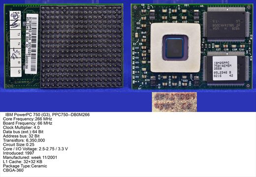 IBM PowerPC 750 (G3), PPC750--DB0M266