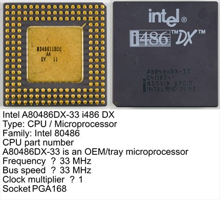 Intel i486 DX A80486DX-33 C4110347 SX810