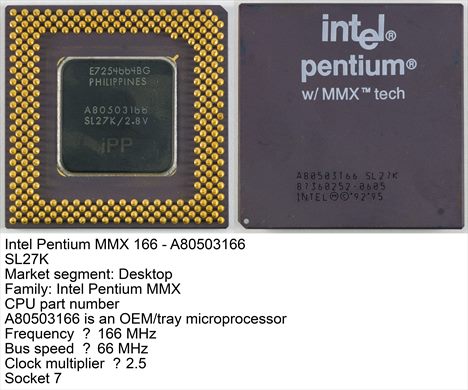 Intel pentium MMX 166 A80503166 SL27K Philippines