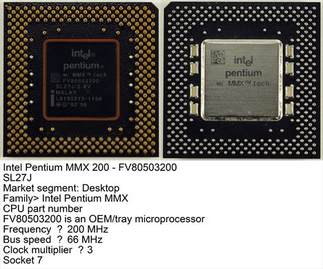 Intel pentium MMX 200 FV8503200 SL27J 2.8V Malay