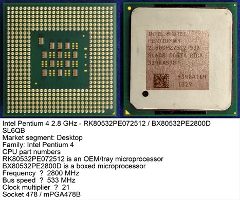 Intel Pentium 4 2.80 GHz SL6QB Costa Rica