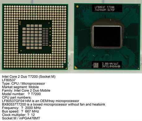 Intel Core 2 Duo T7200 SL9SF (Socket M)