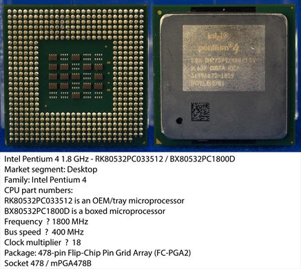 Intel Pentium 4 1.8 GHz SL63X Costa Rica