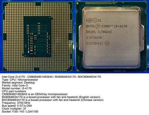 Intel Core i3-4170 3.70 GHz SR1PL Vietnam