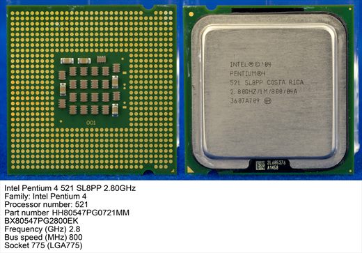 Intel Pentium 4 521 2.80GHz SL8PP 3607A709 Costa Rica
