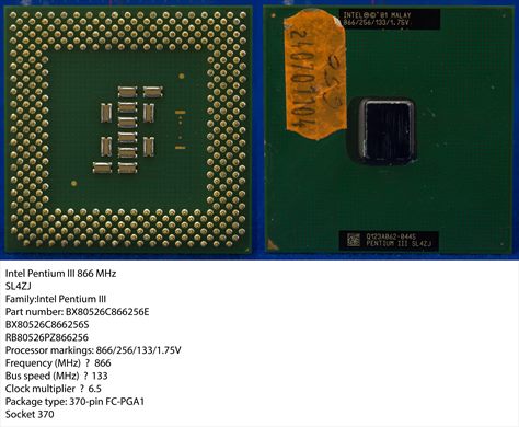 Intel Pentium III 866 MHz SL4ZJ Malay