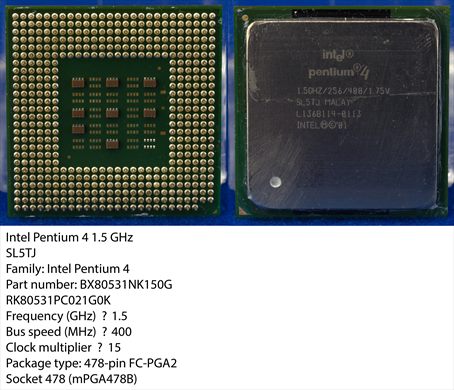 Intel Pentium 4 1.5 GHz SL5TJ Malay