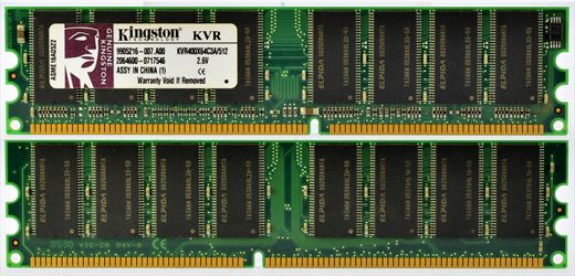 Kingston KVR400X64C3A-512mb VIC-2A 4V-0