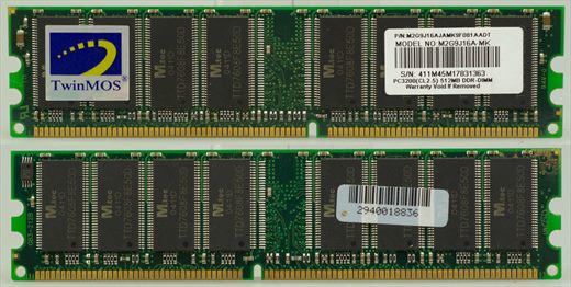 TwinMOS M2G9J16A-MK PC3200 512Mb DDR-DIMM