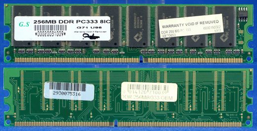 G.S. 256Mb DDR PC333 8IC G71 U96