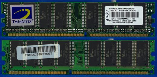 TwinMOS M2G9J16A-MK PC3200(CL2.5) 512MB DDR-DIMM