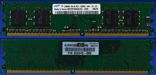 Samsung 256MB 1Rx16 PC2-4200U-444-12-C3 M378T3354CZ3-CD5