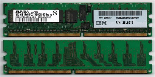 Elpida 512Mb PC2-3200R-333